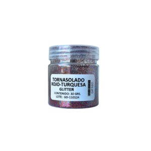 GLITTER TORNASOLADO ROJO - TURQUESA