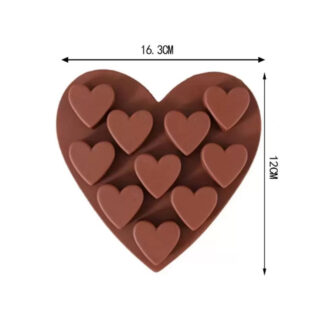 MOLDE SILICONA CORAZONES X 10