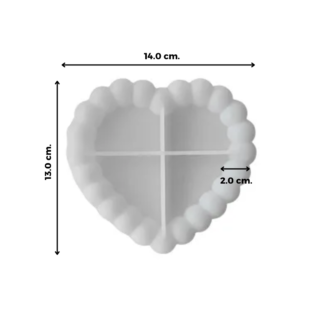 CORAZÓN BORDEADO MOLDE CEMENTO/RESINA 2D
