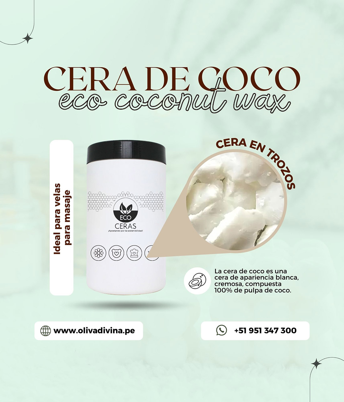 Cera de Coco - Coconut Wax - Imagen 2
