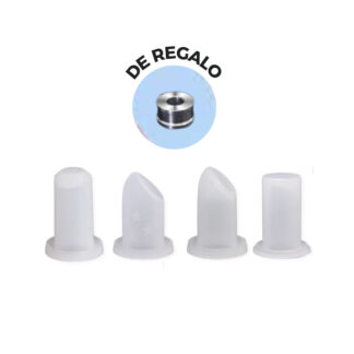 JUEGO 4 MOLDES LABIALES VARIADOS + ANILLO BASE