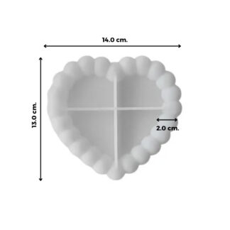 CORAZÓN BORDEADO MOLDE CEMENTO/RESINA 2D