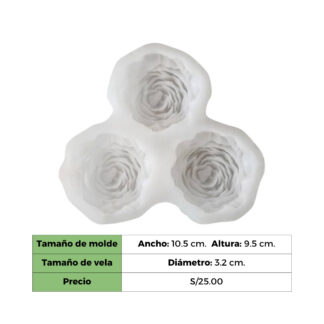 PEONY X 3 CAVIDADES MOLDE