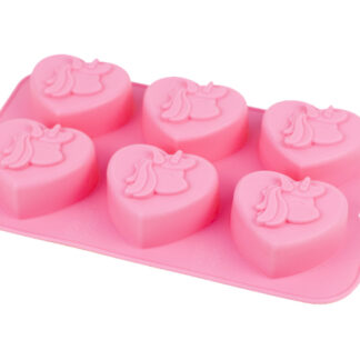 MOLDE UNICORNIO EN CORAZÓN X6